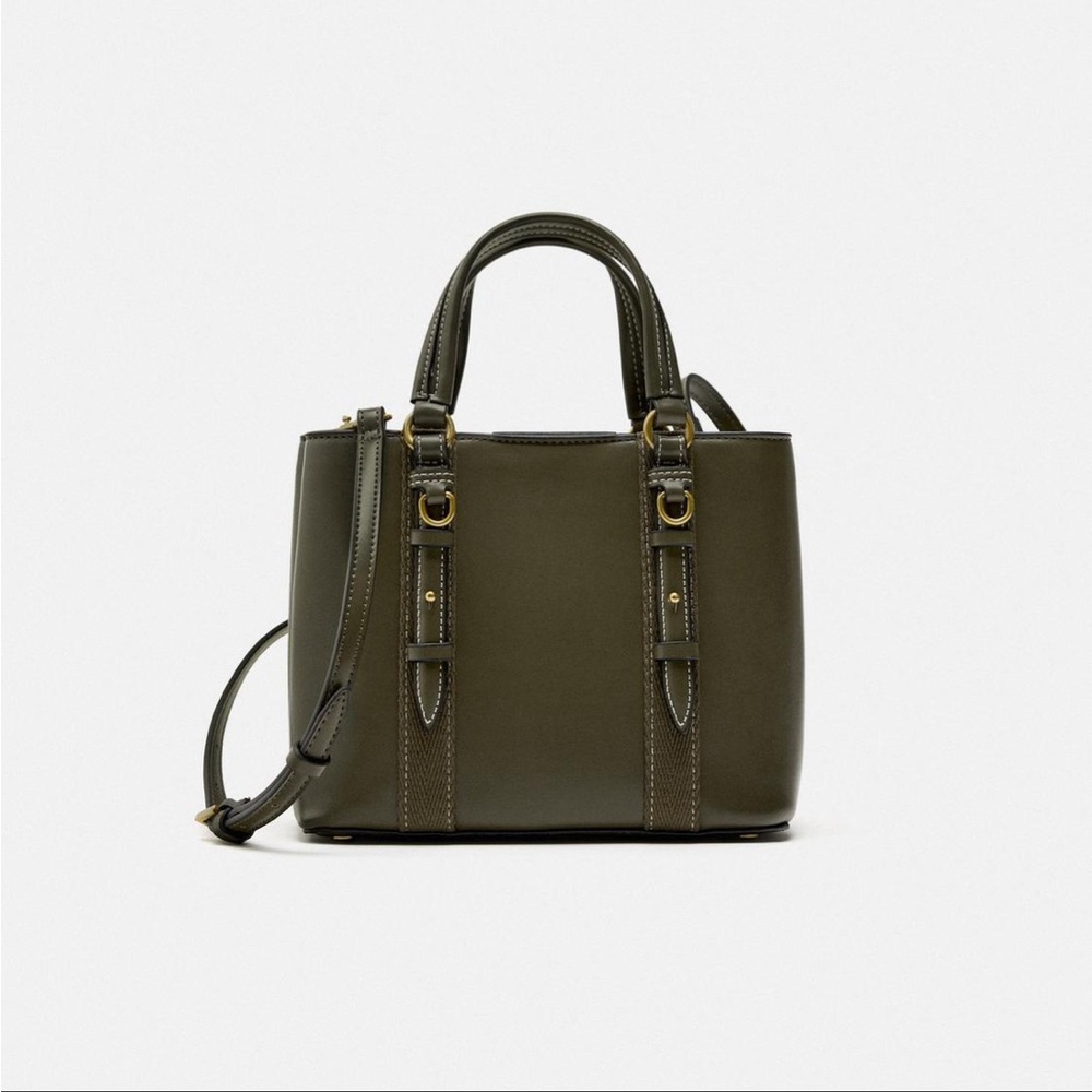 Zara city bag, olive green - Picture 5 of 13
